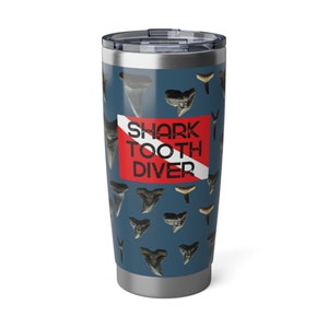 Shark Tooth Diver 20oz Tumbler - Scuba Diver Gift