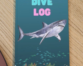 Scuba Dive Log Book for Women, For Men, Shark Diver