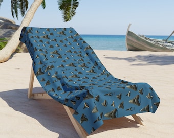 Haifischzahn Kennzeichnung Strandtuch - Geschenk für Taucher - Haifischzähne Sammler