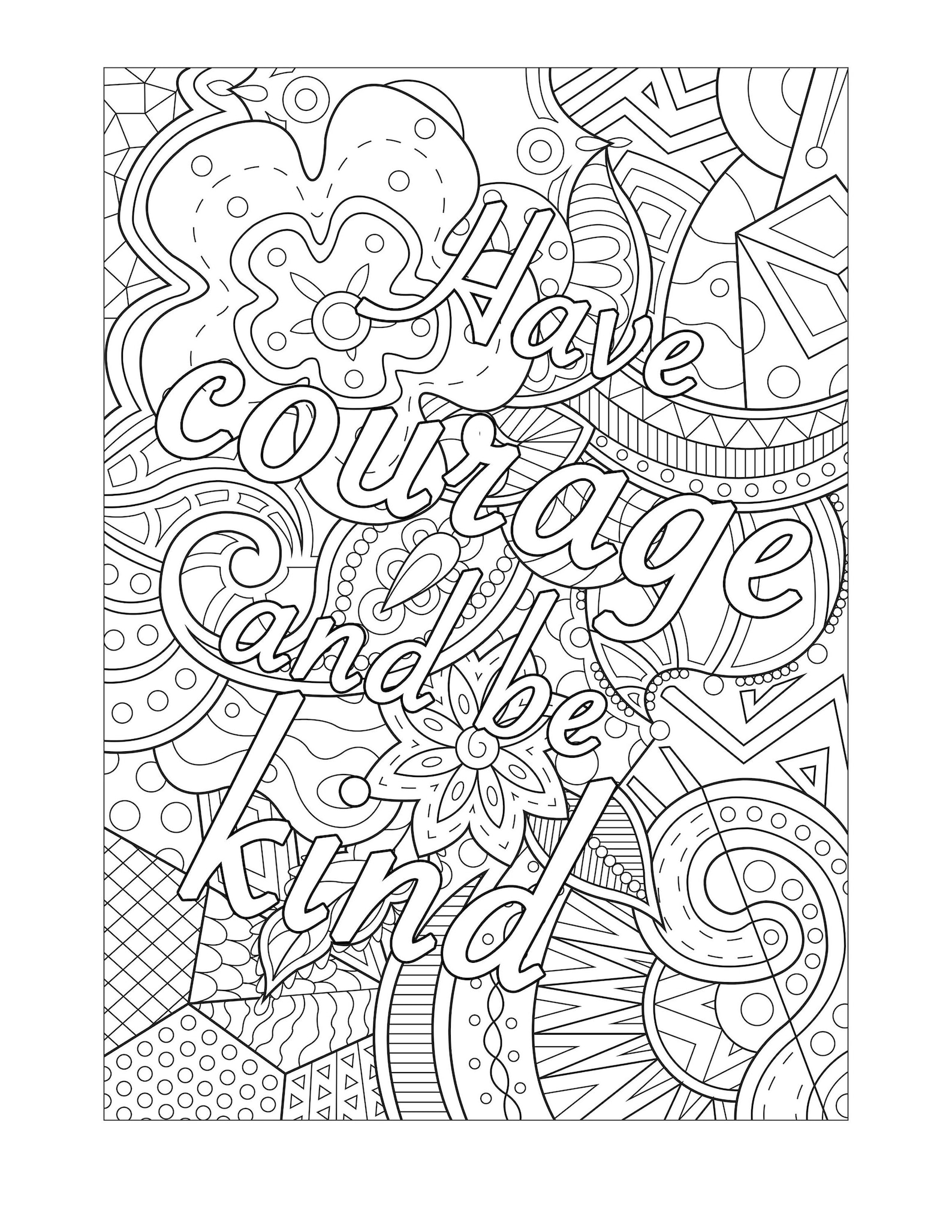 Courage Coloring Page | Etsy