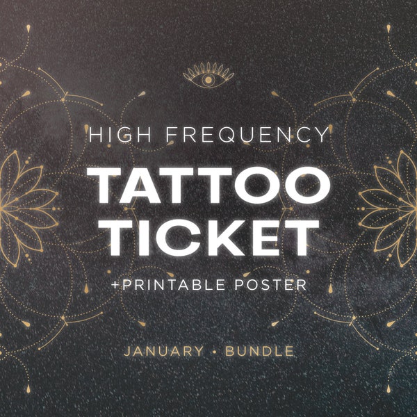 TATTOO • TICKET | digital download | poster | sacred geometry | light codes | cosmic | high frequency | spiritual | tattoo pass | print |