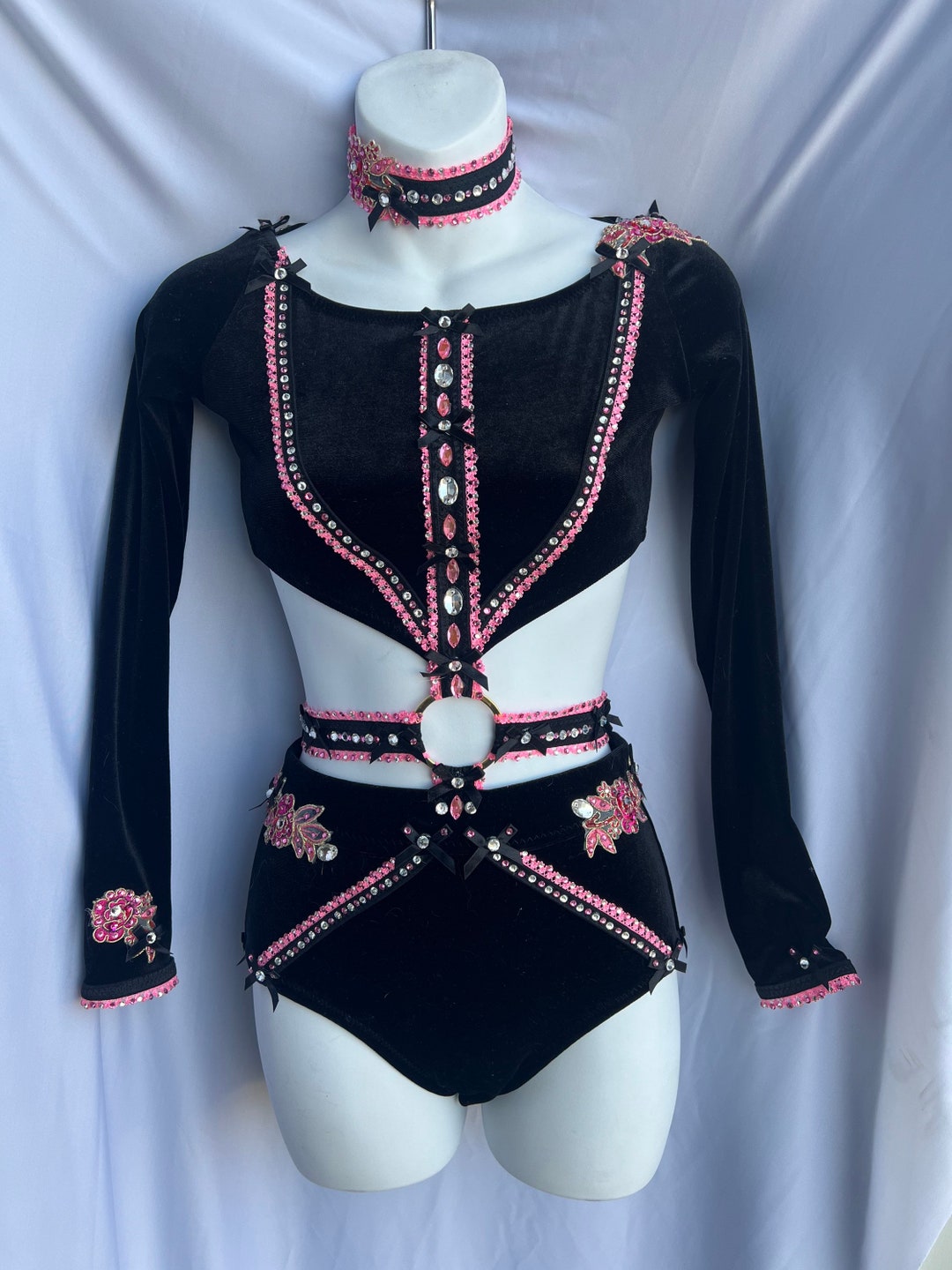 Jazz Dance Costume. Sassy Jazz Costume. Pink and Black Jazz Dance