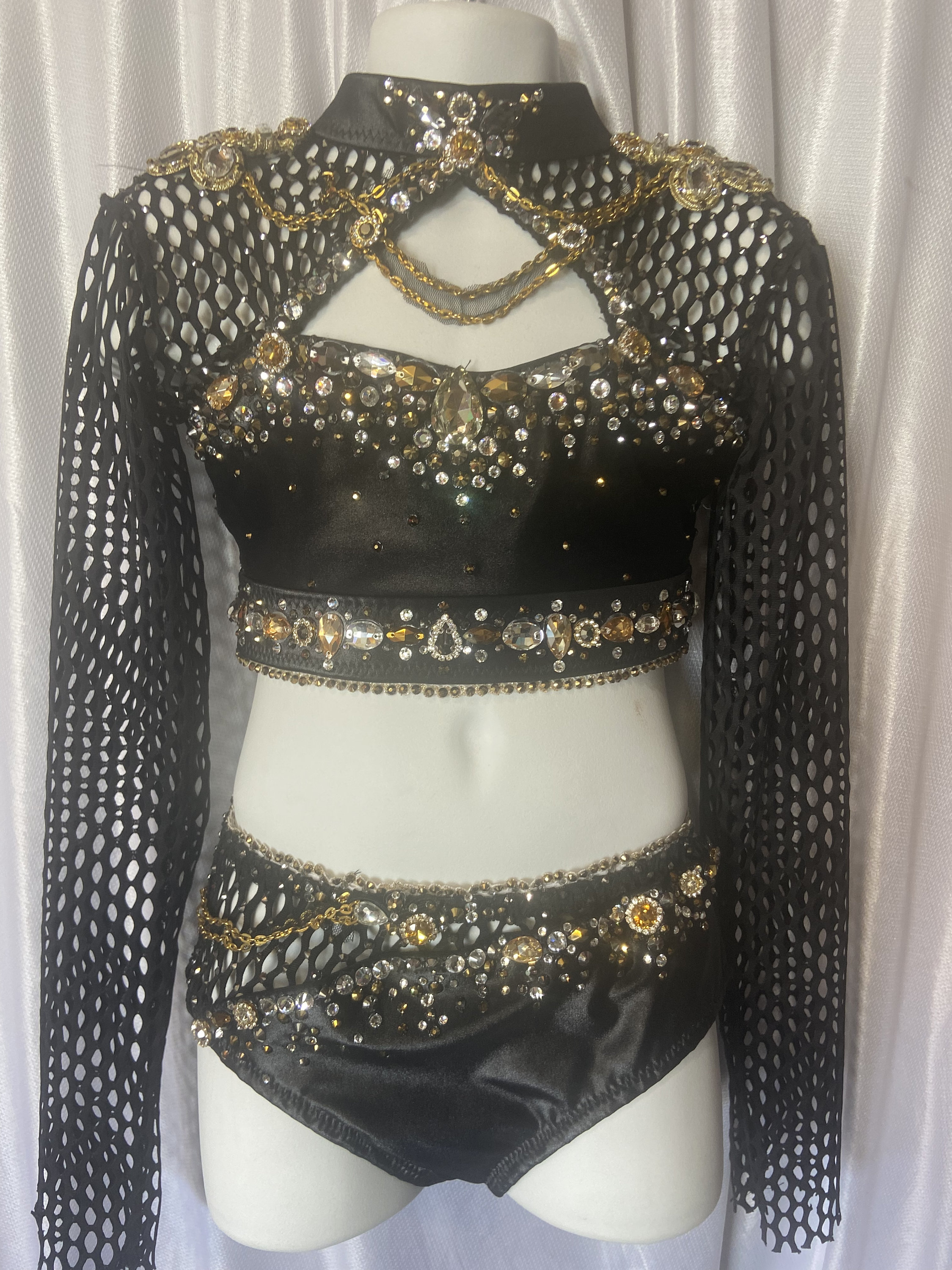 Fierce Jazz Costume. Black Jazz Costume. Two Piece Jazz Solo