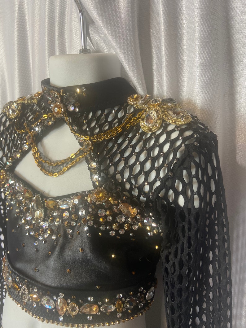 Fierce Jazz Costume. Black Jazz Costume. Two Piece Jazz Solo Costume