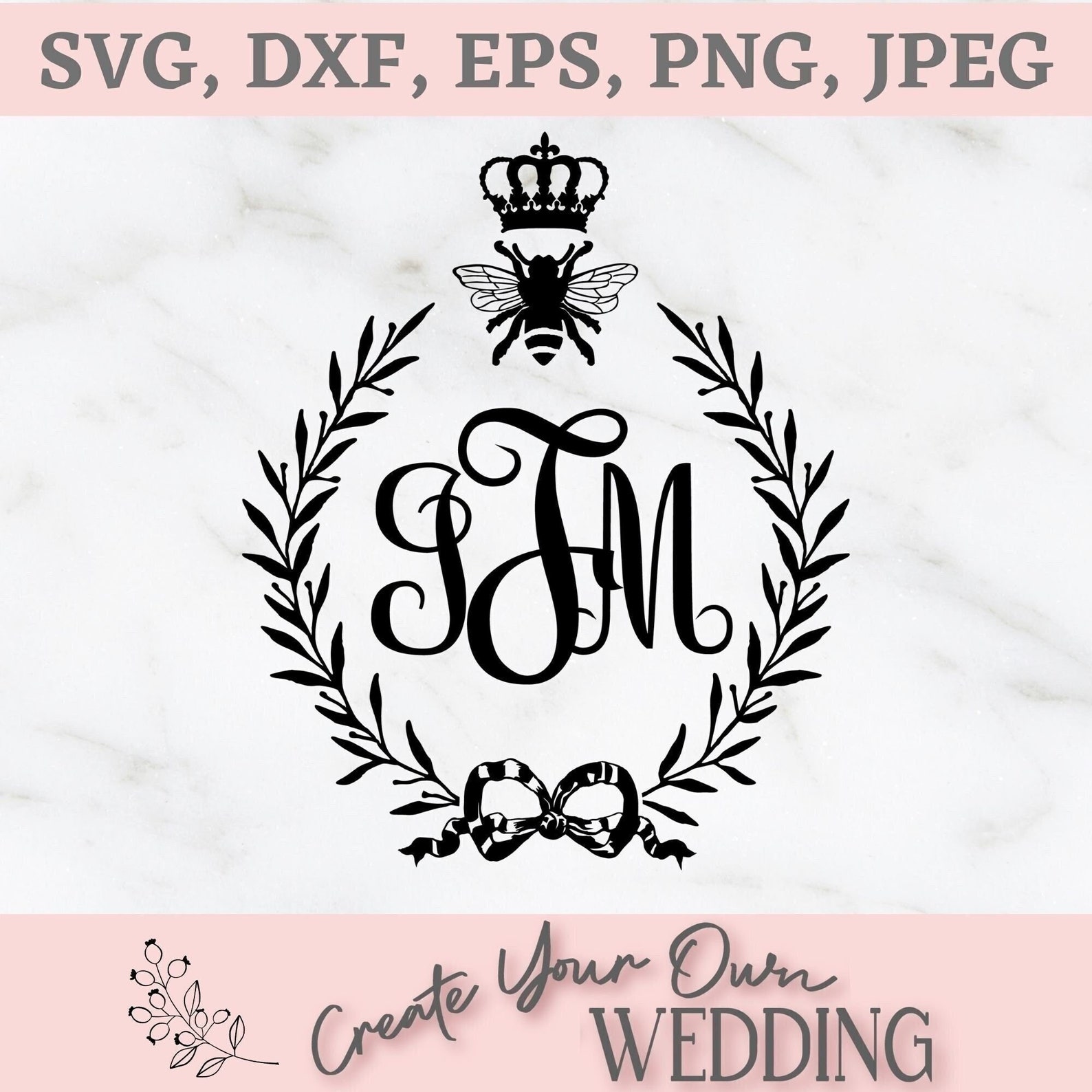 Monogram Frame SVG, Wedding Logo SVG, Wedding Monogram Frame SVG ...