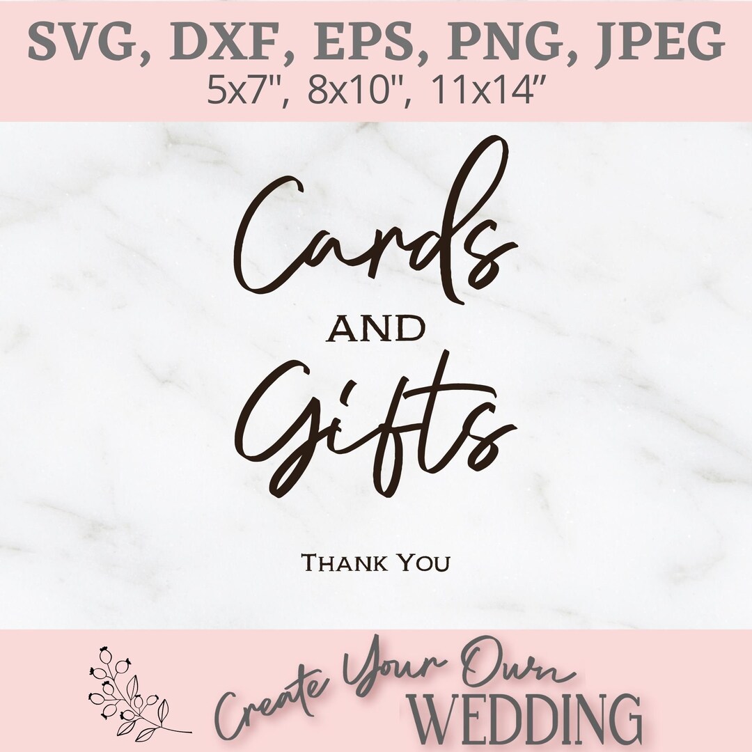Cards & Gifts Wedding Sign SVG, Gift Table Sign SVG, Printable Gifts ...
