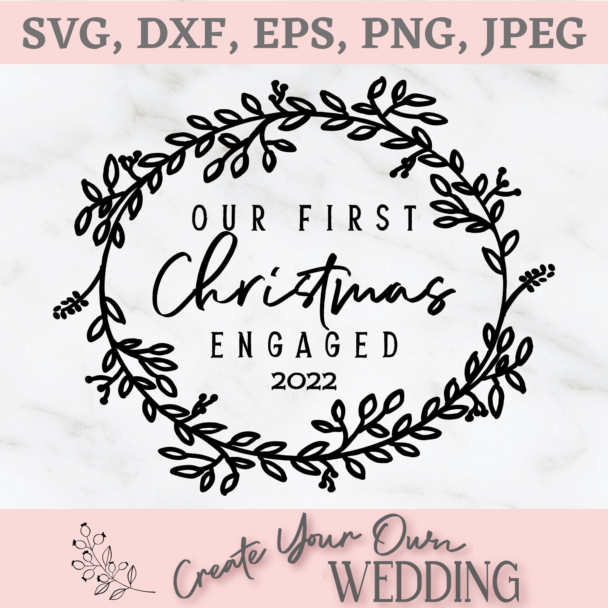 First Christmas Engaged SVG, Engaged Christmas Ornament, Engaged SVG