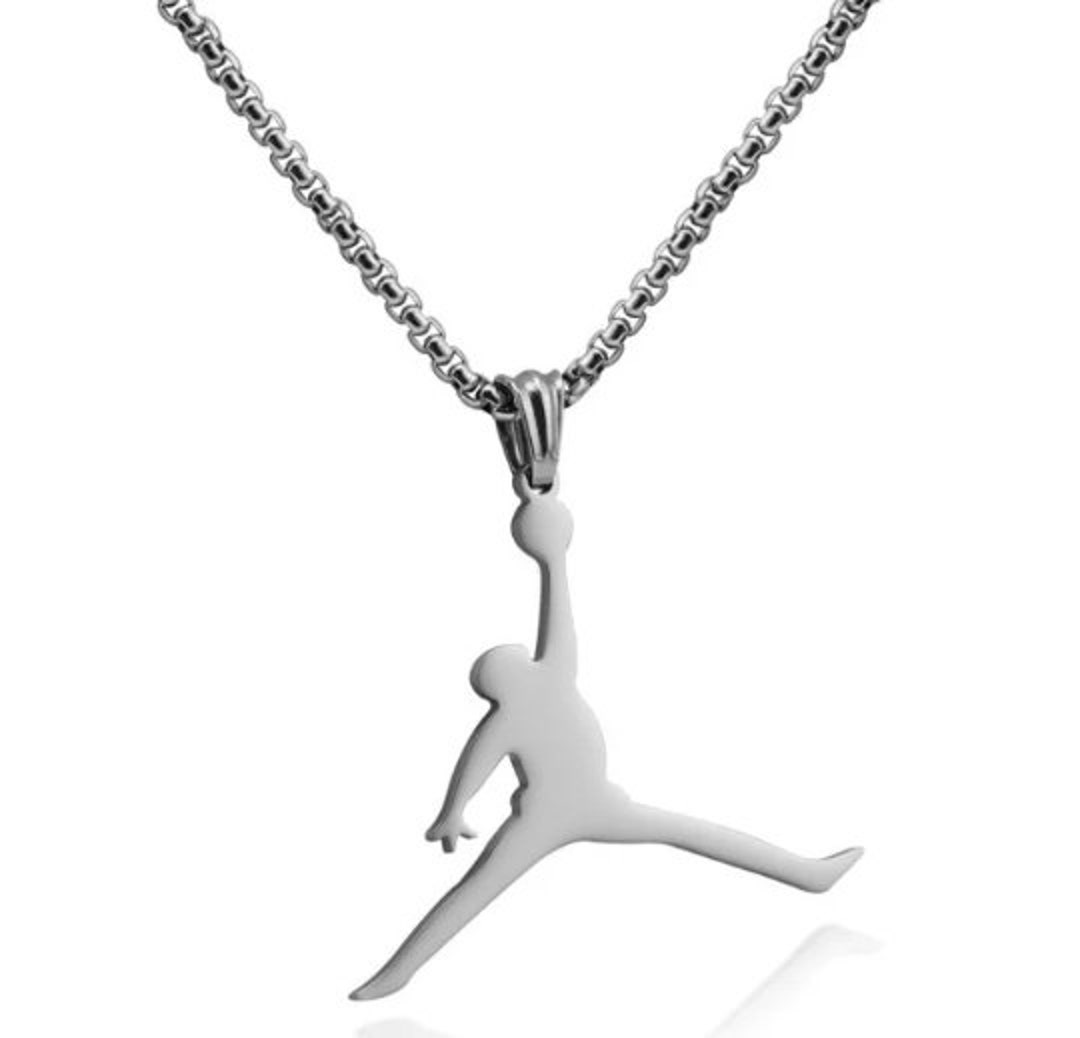 Nike Sliver Stainless Michael Jordan Necklace Chain Dunk Woman Etsy UK