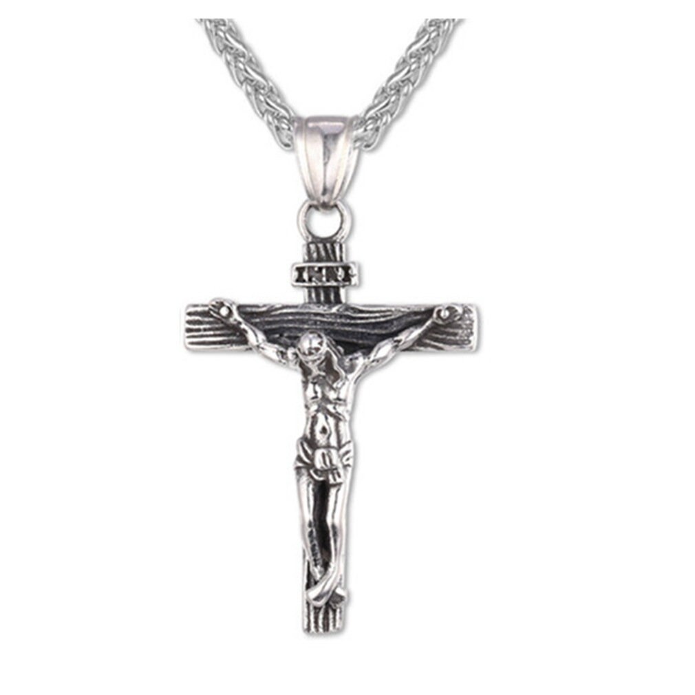 Mens Women Sliver/gold Chain Necklace Cross Pendant Crucifix Etsy UK