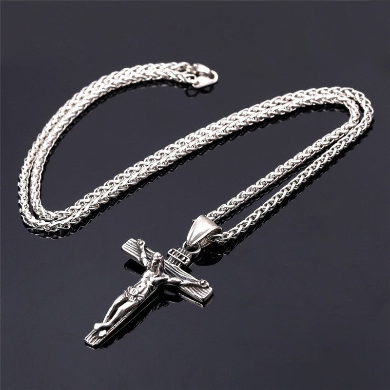 Mens Women Sliver/gold Chain Necklace Cross Pendant Crucifix Etsy UK