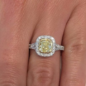 Fancy Yellow Moissanite Engagement Ring 14k Rose Gold Ring Promise Ring Canary Yellow Moissanite Ring Art Deco Ring 925Silver Ring for Women