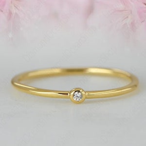 Thin Gold Ring, Stacking Ring, Simple Moissanite Ring, Minimalist Ring, Simple Ring, Thin Ring, Delicate Ring, Stackable Ring, Dainty Ring