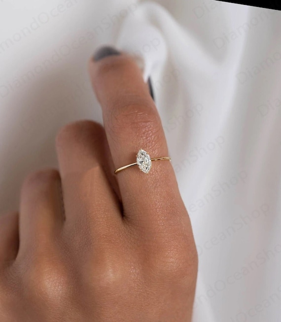 Carat Marquise Diamond Half Carat Diamond Ring On Hand Vintage