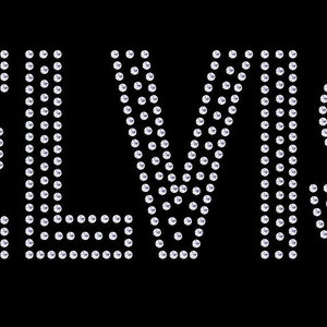 Iron On - Elvis Sparkling Diamonte Rhinestone Iron on Ready-Made Transfer Customise Fashion Rock n Roll