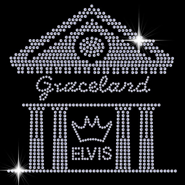 Graceland Elvis Presley Sparkling Diamonte Rhinestone Iron on Ready-Made Transfer Customise Fashion Rock n Roll