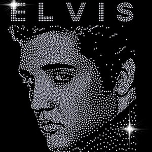 Iron On - Large Elvis Presley Sparkling Diamonte Rhinestone Iron on Ready-Made Transfer Customise Fashion