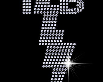 Iron On - Elvis - TCB - Taking Care of Business - Sparkling Diamonte Rhinestone Iron on Ready-Made Transfer Customise Fashion Rock n Roll