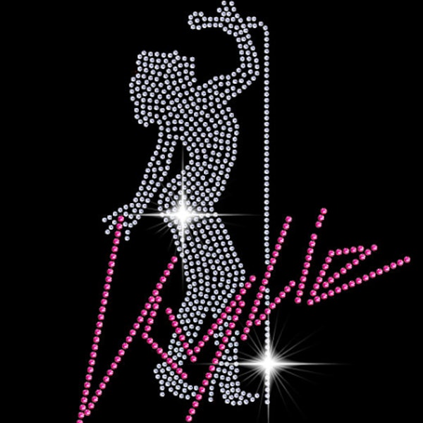 Kylie Minogue Diamonte Rhinestone Iron on Ready-Made Transfer Customise Fashion Pop Music