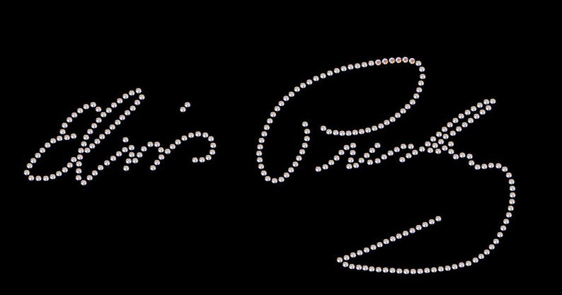 Iron on - Elvis Presley Signature Rhinestone Diamonte Transfer Iron on ...