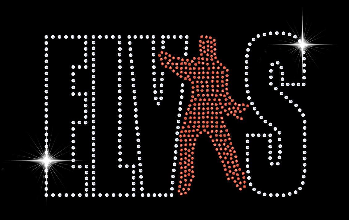 Iron on - Elvis Standing Red Sparkling Diamonte Rhinestone Iron on ...