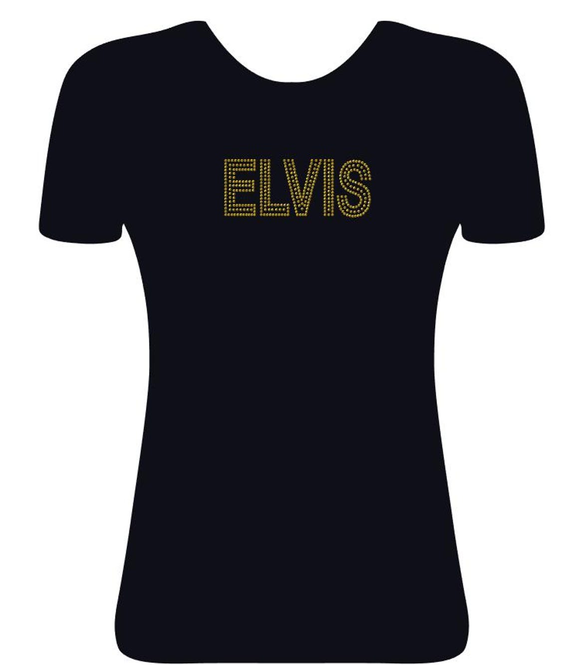 Iron on - Large Gold Elvis Sparkling Diamonte Rhinestone Iron on Ready ...