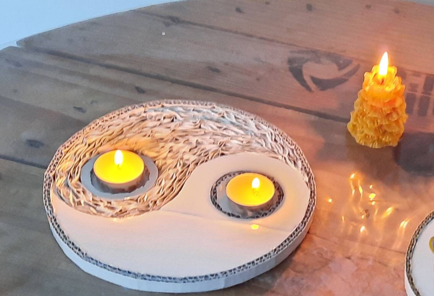 Yin Yang en Carton Pour Bougeoir, Urne ou Boîte à Bijoux