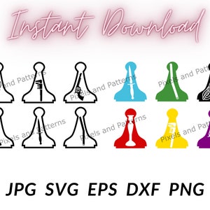 Clue Game Pieces with Weapons Digital Cut File