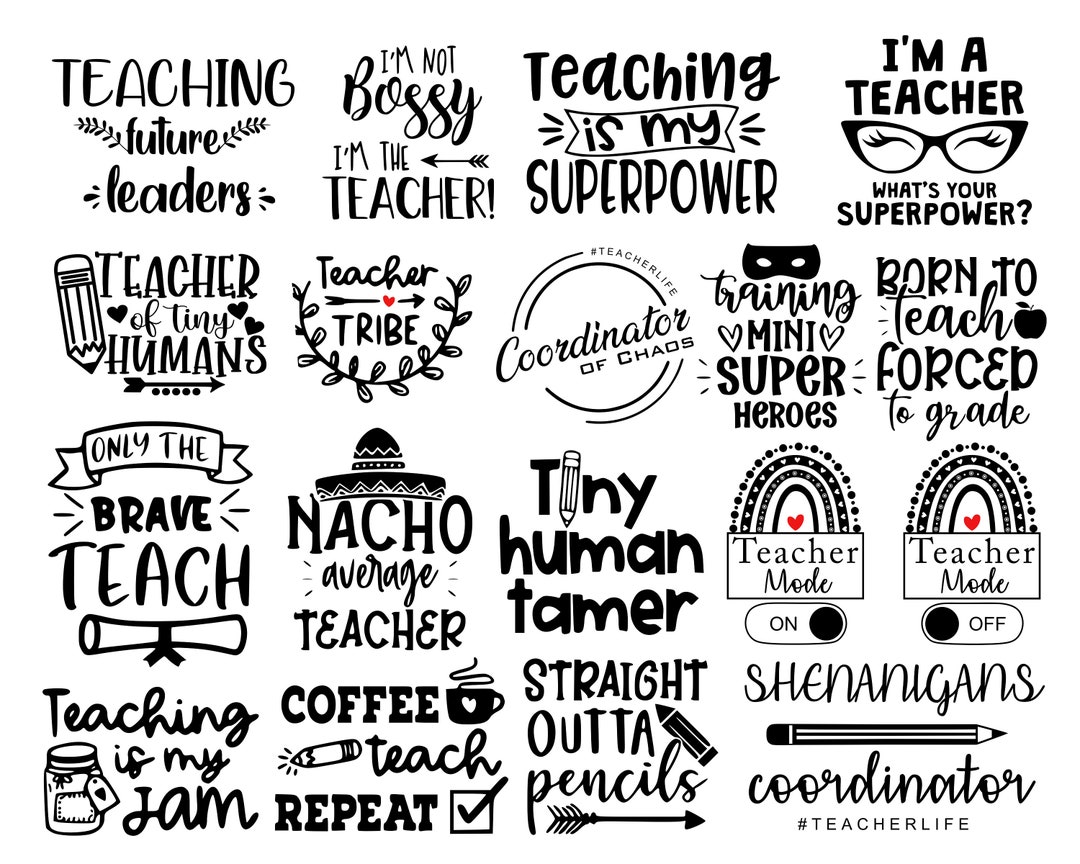 Funny Teacher Svg Bundle Teacher Svg Back to School Svg Etsy UK