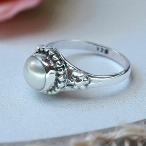 Pearl Ring, Handmade Ring, Pearl Jewelry, 925 Sterling Silver Ring, Sea Pearl Jewelry, Fidget Ring, Silver Women Ring, Fresh Pearl Ring Gift