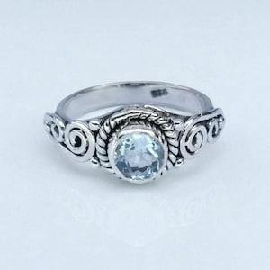 Natural London Blue Topaz Ring, 925 Sterling Silver Ring, Handmade Unique Design Ring, Wedding Ring, Birthday Gift For Her, Anniversary Gift