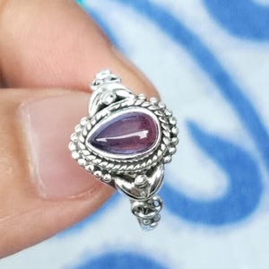 Amethyst Ring, Handmade Ring, 925 Silver Ring, Dainty Ring, amethyst Jewelry, Gemstone Dainty Ring, Purple Gemstone Ring, Gift For Her