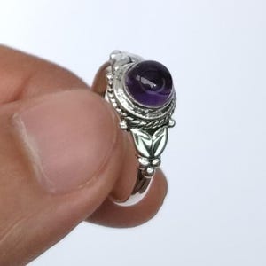 Amethyst Gemstone Ring, Natural Purple Amethyst Ring, 925 Sterling Silver Ring, Dainty Ring, Anxiety Ring, For Women Ring, Popular Ring