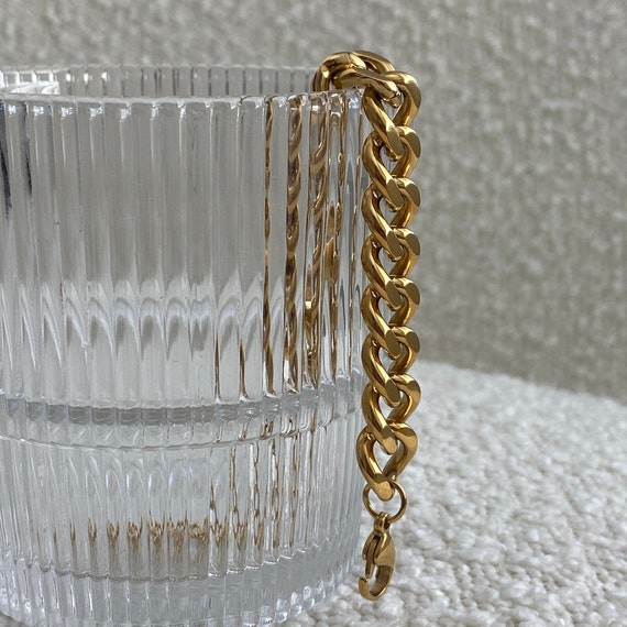 18K Gold Filled Thick Cuban Chain Bracelet | Chunky