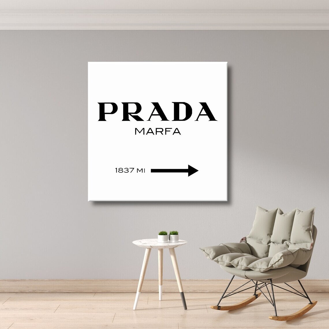 Prada Marfa ❤️ tableau noire et blanche impression sur toile pro4