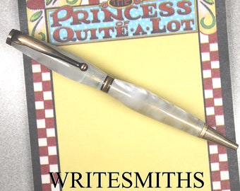 Slimline Pen, Refillable Pen, Cross Pen, Custom Pen, Luxury Pen, Handmade Pen, White Pen