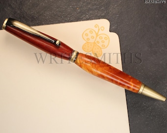 Handmade Ergonomic Pen, Padauk Pen, Slimline Pen, Refillable Pen, Cross Pen, Custom Pen, Luxury Pen