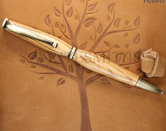Refillable Handmade Olivewood Pen
