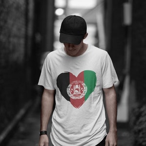 White Afghanistan flag heart t-shirt, I heart Afghan flag tshirt, Pray for Afghanistan shirt, Original flag tee shirt, peace demonstration