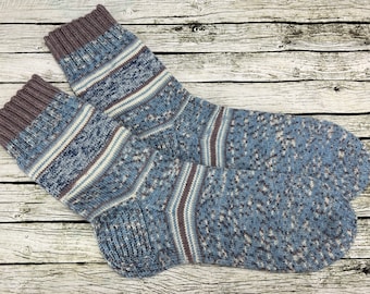 Hand knit wool socks for men