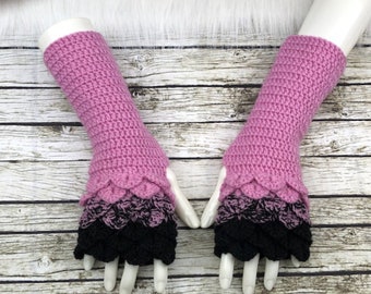 Wool Fingerless gloves - Arm warmers -Fingerless Mittens - Hand warmers-Dragon Gloves