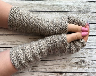 Wool Fingerless gloves, Arm warmers, Womens Long Fingerless Mittens, Wrist warmers, Hand warmers