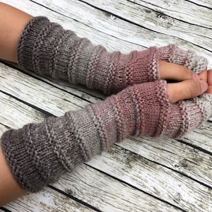 Wool Fingerless gloves, Arm warmers, Womens Long Fingerless Mittens, Wrist warmers, Hand warmers