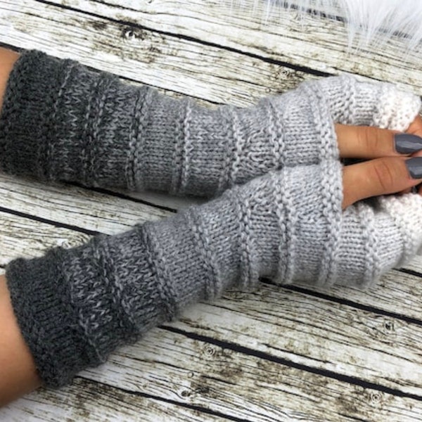 Wool Fingerless gloves, Arm warmers, Womens Long Fingerless Mittens, Wrist warmers, Hand warmers