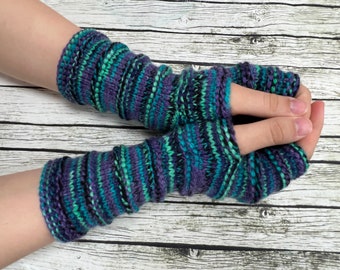 Wool Fingerless gloves, Arm warmers, Womens Long Fingerless Mittens, Wrist warmers, Hand warmers