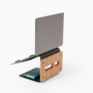 Wood laptop stand for MacBook, Dell, Lenovo, HP, Acer, Asus, laptop tray, wood computer riser, tablet dock, wooden holder, Gift for Him Her