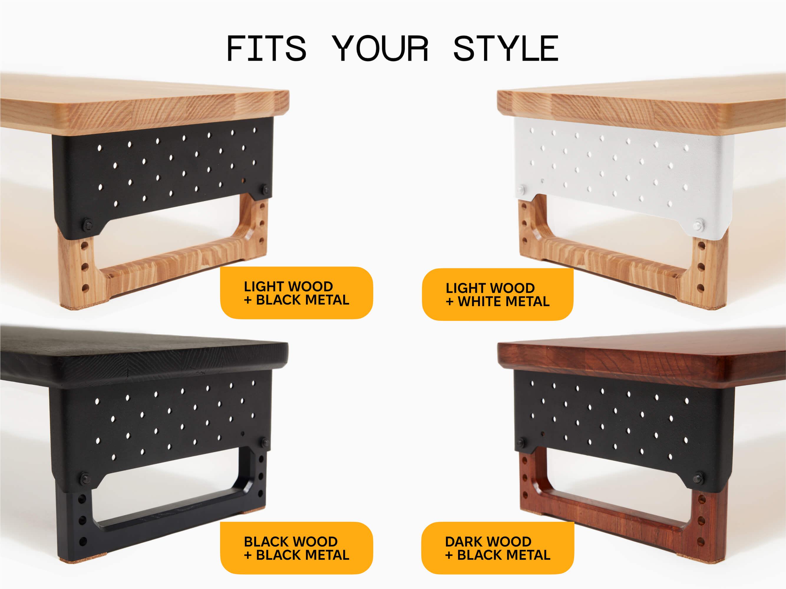 Adjustable Wood Monitor Stand - Wooden Computer Riser, Monitor Stand ...