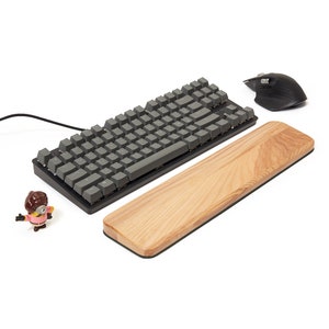 Wooden Keyboard Wrist Rest Wood Ergonomic PC and Gaming Accessories, TKL Wrist Support, Ideal Gift for Him, GMMK pro Desk Organization