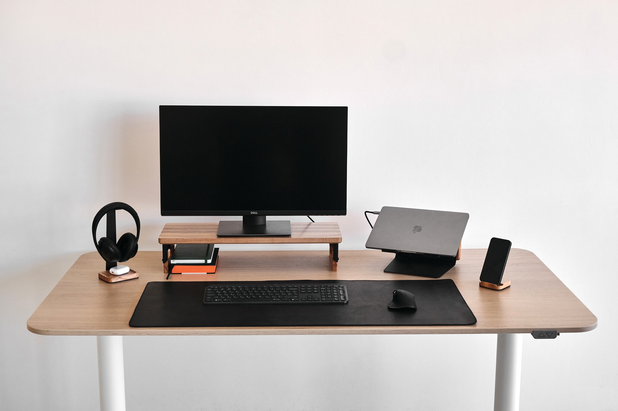 Wooden Computer Riser, Dual Desk Monitor Stand, Wood Monitor Stand ...