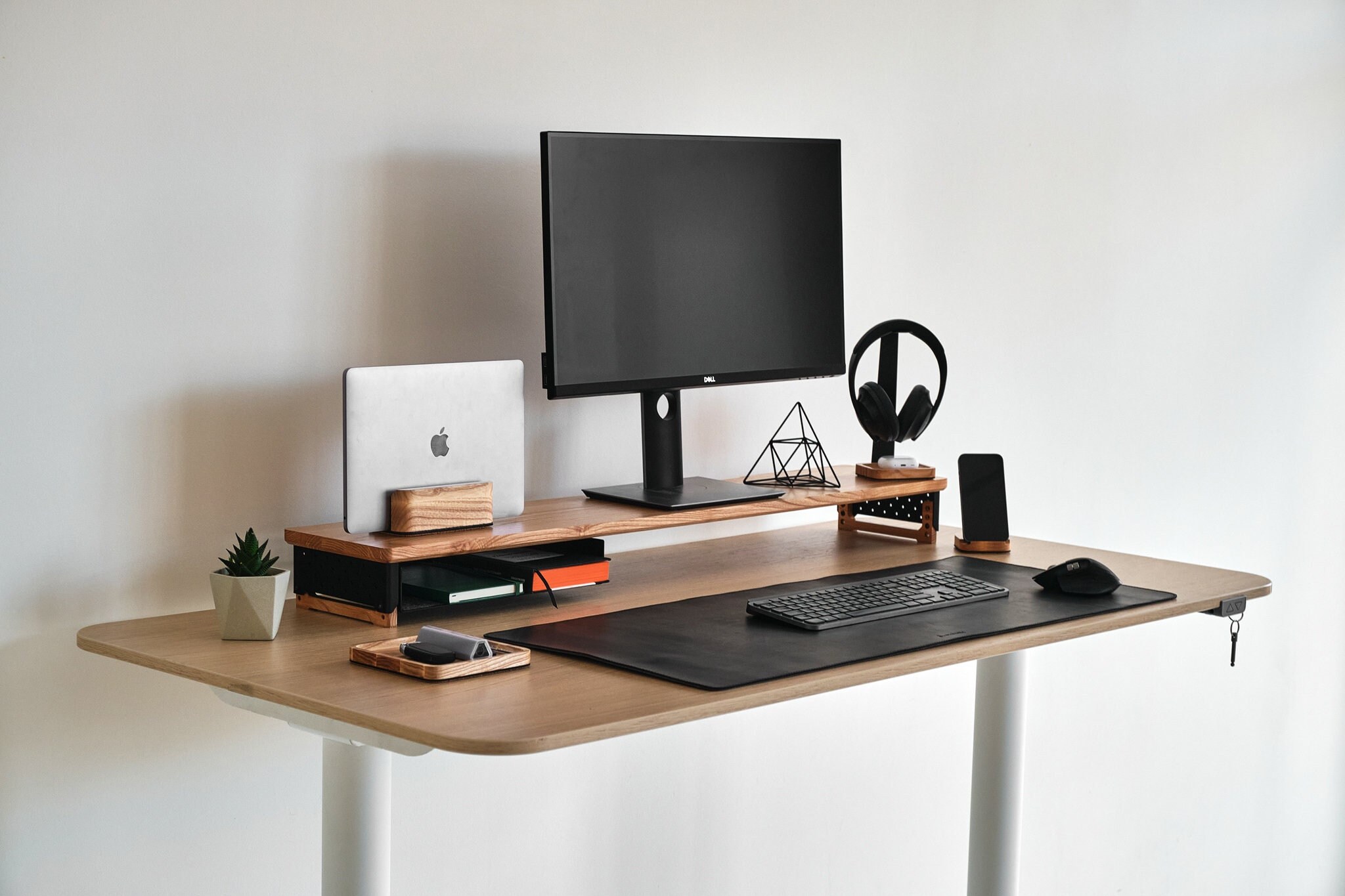 Wooden Computer Riser Dual Desk Monitor Stand Wood Monitor - Etsy