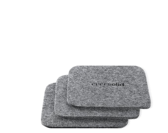 Felt Coasters Set of 3 | Modern Minimalist Drink Coasters for Coffee and Tea | Desk Table Protection | Home & Office Accessories